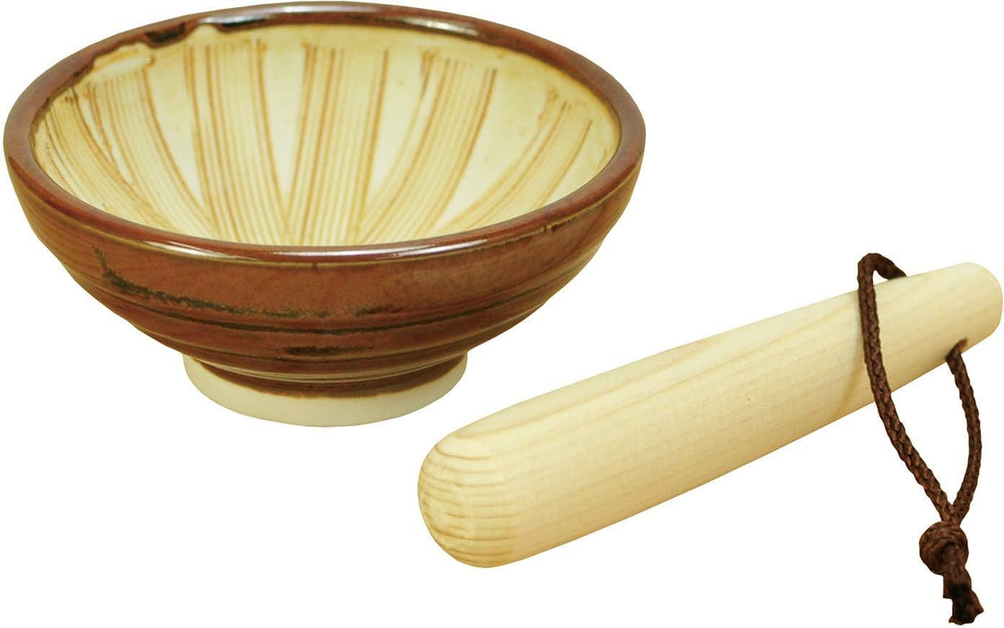 Yamacoh Seto-Ware Suribachi 研钵和 Surikogi 杵 - 传统日本厨房工具