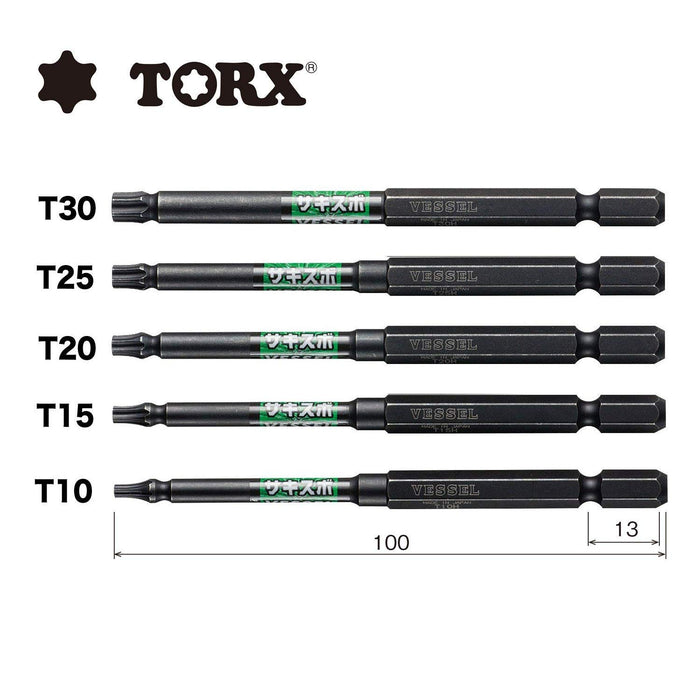 Vessel Torx Driver Bit Set with Holder SS16T-5PSA - 5 Pieces Amazon JP Limited Edition