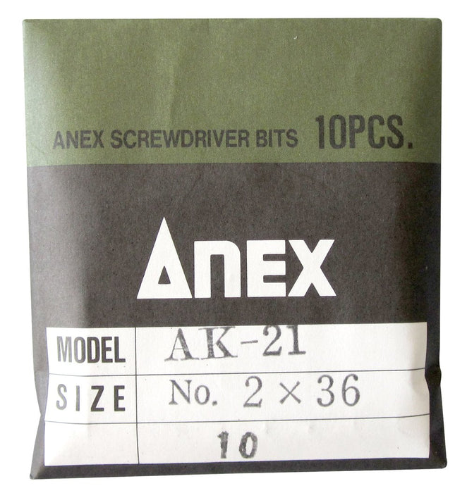 Anex 10 件單頭手動衝擊鑽頭套裝 8 毫米六角 AK-21