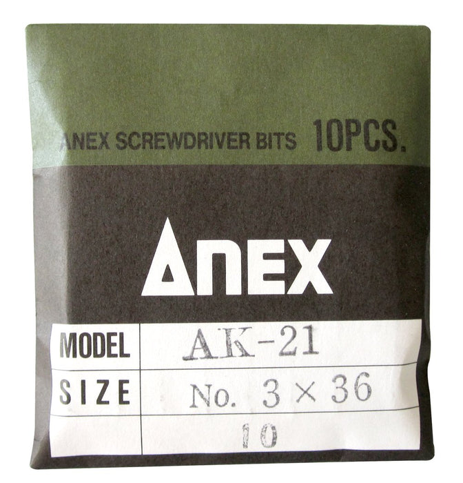 Anex 8mm 六角單頭手動衝擊鑽頭套裝 10 件 AK-21