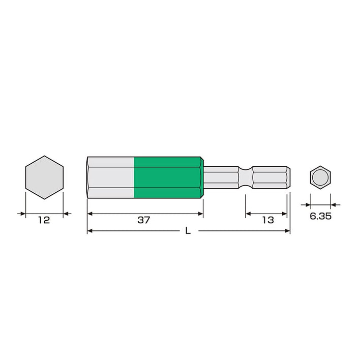 Anex 六角扳手单头 12mm x 65