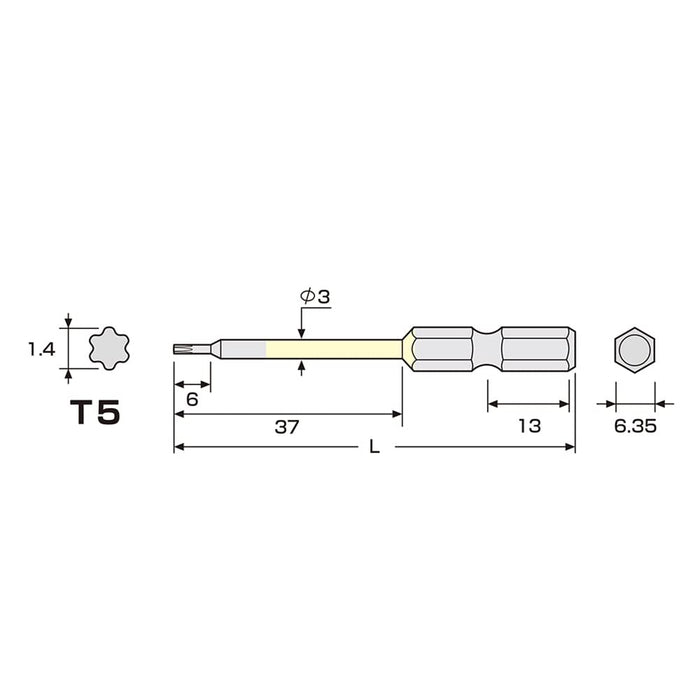 Anex T4X65 六角单头彩色钻头无孔工具 ACTX-0465