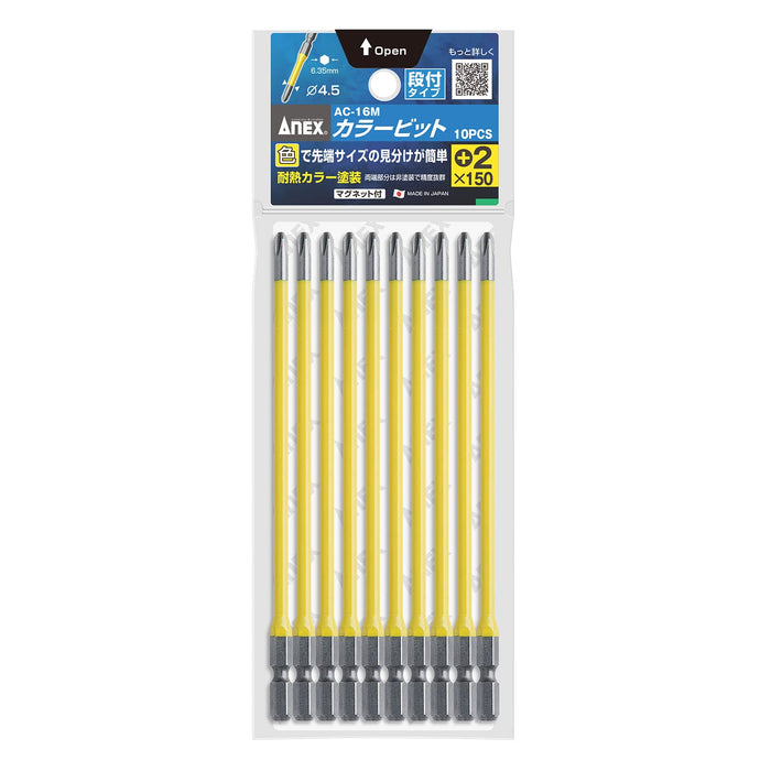 Anex Color Bits 10-Pack Anex Stepped +2X150 Anex Tool AC-16M