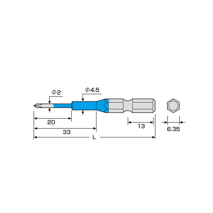 Anex Stepped Color Bits Set of 2 +00 X 65 No Magnet ACD-00065