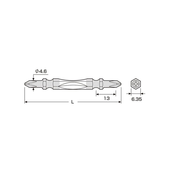 Anex 扭轉起子頭雙頭超薄 +2X110 2 件套工具 ACTM-2110