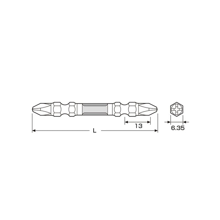 Anex Dragon Tough Bit Double Head No Magnet 2X65 Set of 2 - Art 2065N