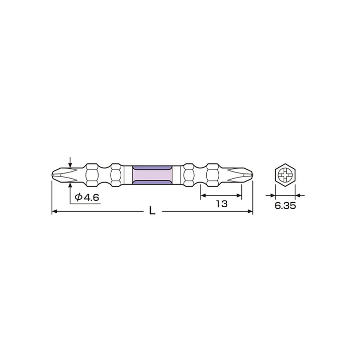 Anex Dragon Tough Bit 双头细长 +1 X 65 2 件套 - Anex Tool Arts-1065