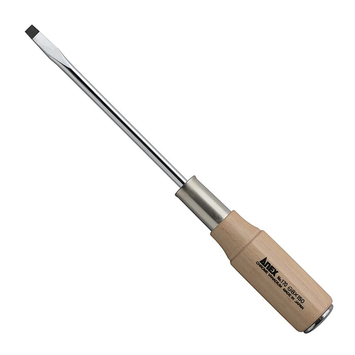 Anex Strong Grade Penetrating Screwdriver with Wooden Handle 8×150 No.170