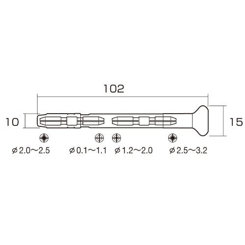 Anex 銷虎鉗工具包括可伸縮鑽頭尺寸 2 2.5 和 3mm No.94