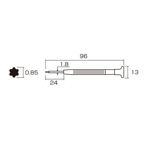 Anex Precision Hex Lobe T1 Screwdriver No Hole No.86 Tool