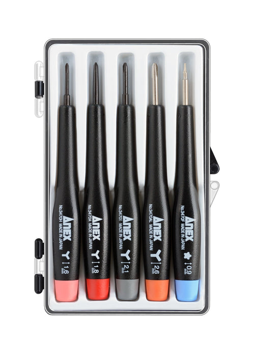 Anex Stool Precision Screwdriver Set of 5 Y-Shaped 5 Groove No. 3475-S2