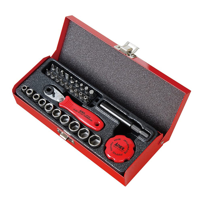 Anex Compact Ratchet Driver Set Anex 52 Bit With Case Anex Tool No.525-28B