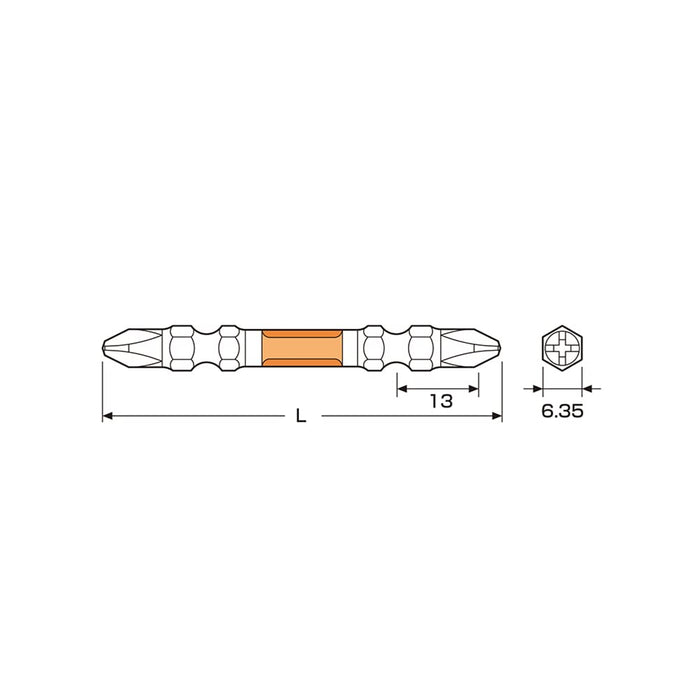 Anex Double-Head Ryutai Bit +2X110 10-Pack Plated Finish Anex Tool Arh-14M