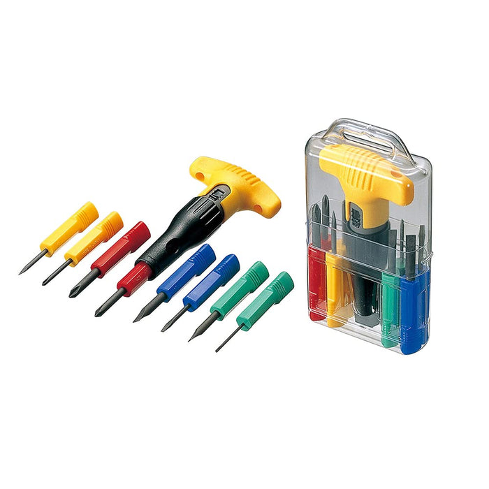 Anex Stool 8-Piece T-Shaped Ratchet Screwdriver Set with Drill No.5700