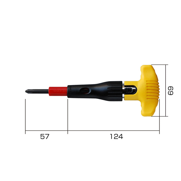 Anex Stool 8-Piece T-Shaped Ratchet Screwdriver Set with Drill No.5700