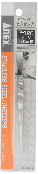 Anex Straight Tweezers 115mm Anex Tool No.120 Bulk 12 Pieces