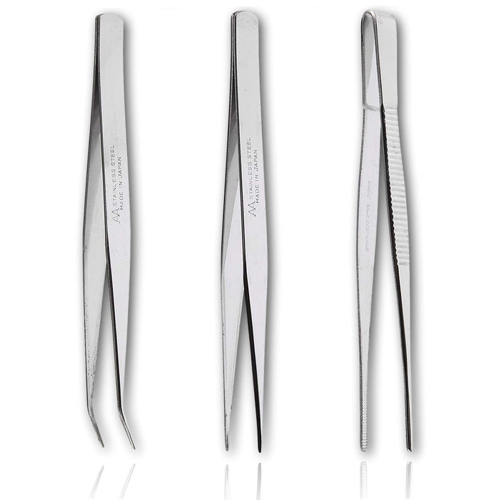 Anex Tools Stainless Steel Tweezers Set of 3 No. 1093 with Case - Annex Tool