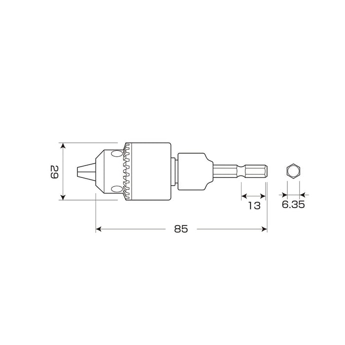 Anex 鍵控鑽夾頭 0.8-6.5mm AKL-230 多功能工具