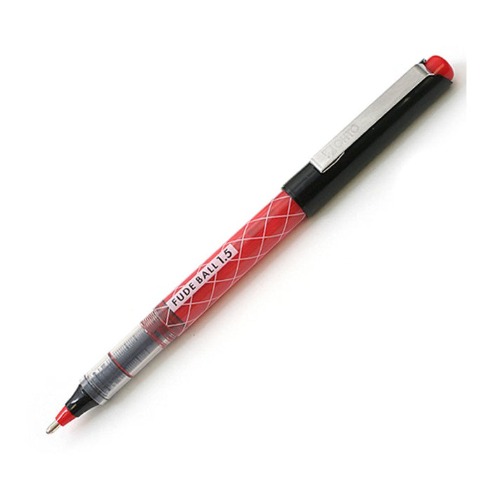 Ohto Red Ballpoint Pen Brush Ball Water-Based Box of 10 CFR-150FB