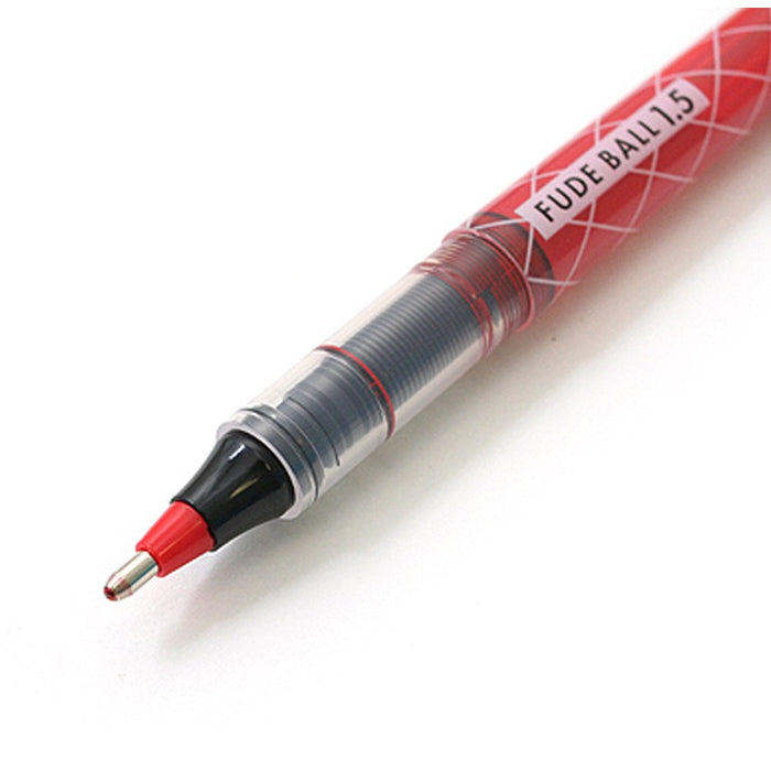 Ohto Red Ballpoint Pen Brush Ball Water-Based Box of 10 CFR-150FB