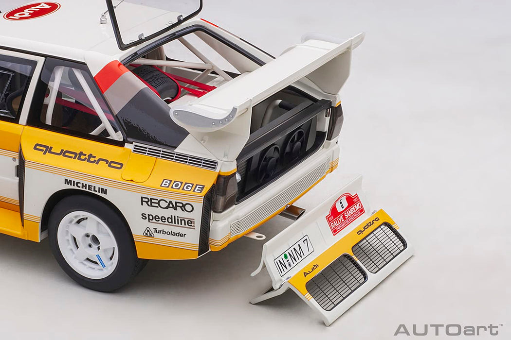 Autoart 奥迪 Sport Quattro S1 WRC 1985 年圣雷莫拉力赛冠军 1/18 比例模型 88503