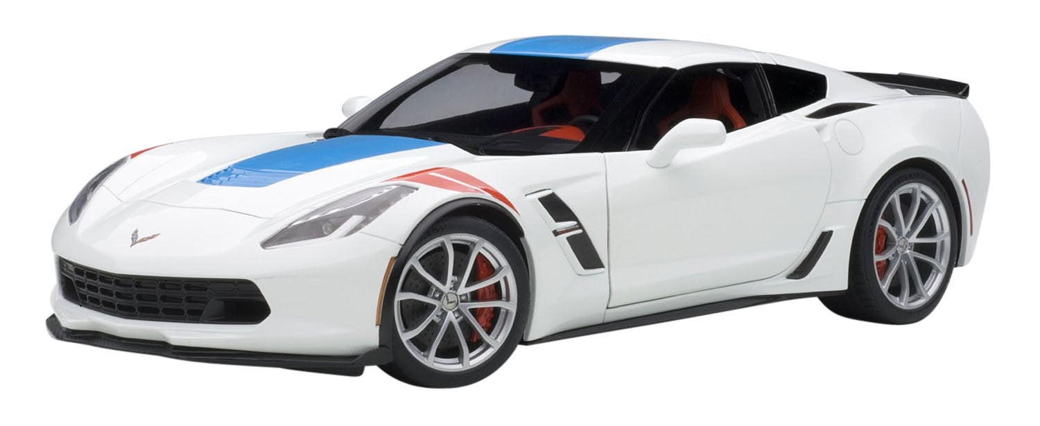 Autoart 1/18 Corvette C7 Gransport 白色/藍色紅色哈希標記