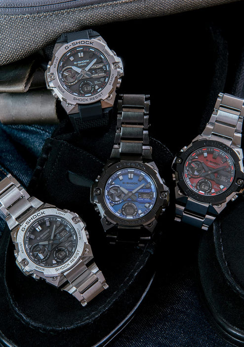 卡西歐 G-Shock 灰色男士 G-Steel 手錶，帶智慧型手機連結碳核心防護結構 - Gst-B400Bd-1A2Jf