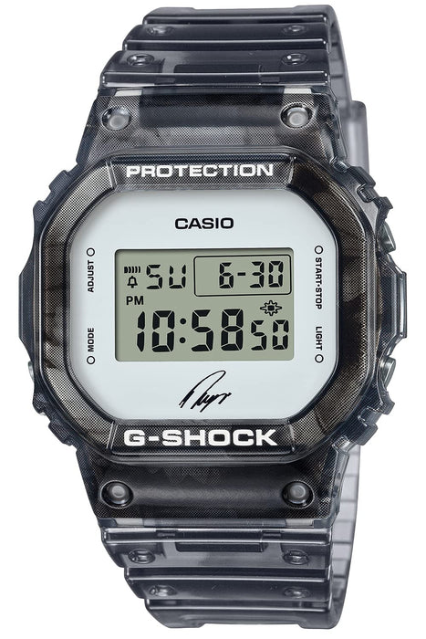 卡西欧 G-Shock 男式镂空黑色手表 DW-5600RI22-1JR 石川亮签名款