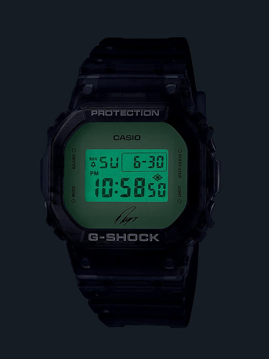 卡西欧 G-Shock 男式镂空黑色手表 DW-5600RI22-1JR 石川亮签名款