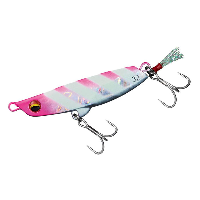 Daiwa Flat Junkie Hirametal Z 32g Pink Zebra Glow Metal Jig Lure