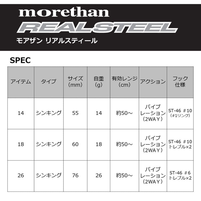 Daiwa Sea Bass Lure Morethan Real Steel 26G Evening Twilight