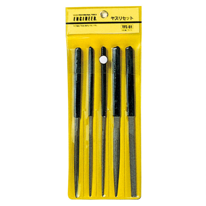 Engineer Brand Medium File Set 185mm Length Set of 5 - TFS-01