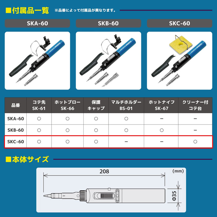 Engineer Kotelyzer SKC-60 Gas Soldering Iron with High-Efficiency Performance