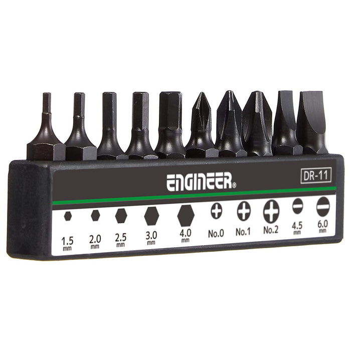 Engineer 10-Bit Black Offset Ratchet Set DR-06 with 40mm Tip Thickness