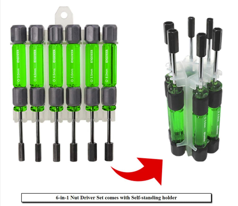 Engineer Precision 3-6mm Nut Driver Set - Green DK-14 Model