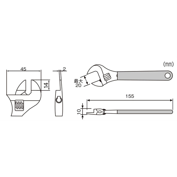 Engineer 155mm Thin Tip Smart Monkey Twm-03 - High Precision Tool