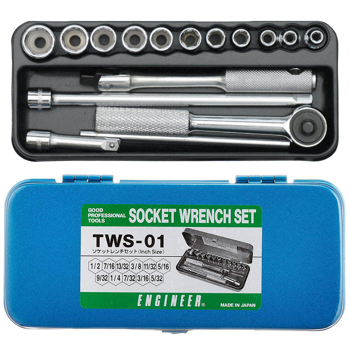 Engineer 16-Piece Socket Wrench Set Inch Tws-01 High-Quality Tools