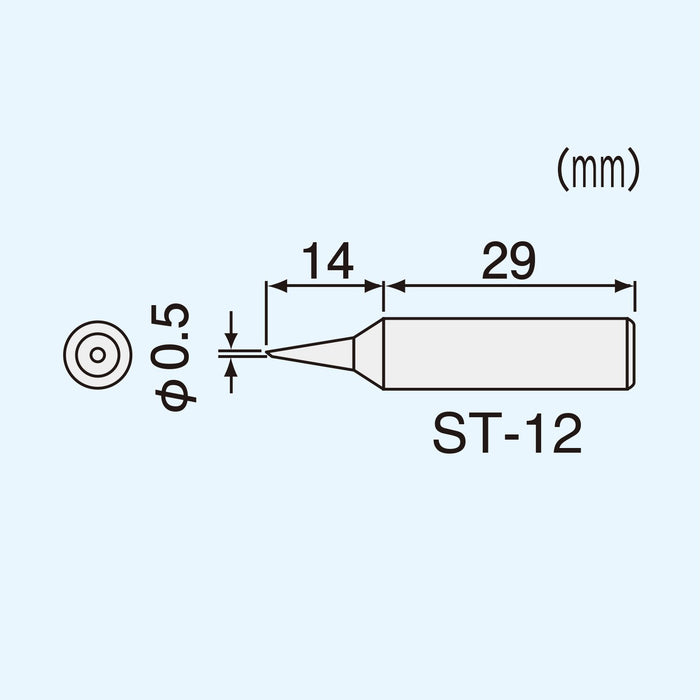 工程师 ST-12 烙铁头，适用于 SK-30 系列 0.5 x 14 毫米直径