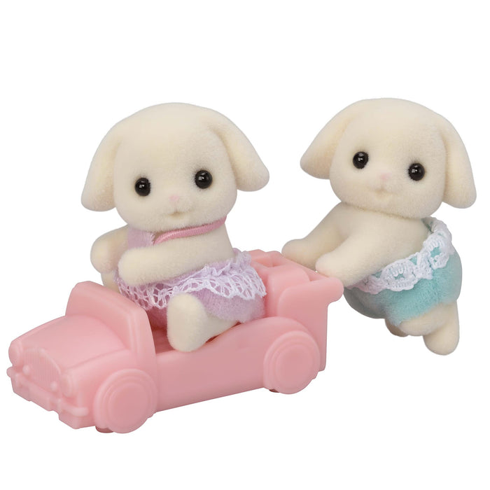 Epoch Flora Rabbit Twins Sylvanian Families 玩偶 U-104 适合 3 岁以上娃娃屋玩具