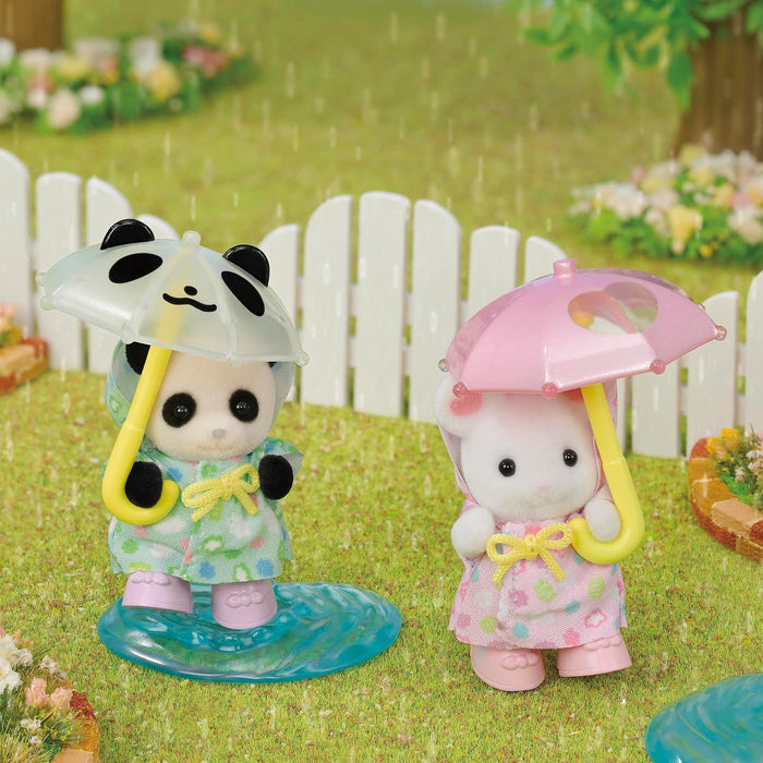 Epoch Sylvanian Families Dollhouse: Rain Play Nakayoshi Baby Set S-74 for 3 Years and Up