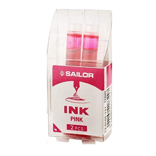 Sailor Fountain Pen with Pink Cartridge Ink Set of 2 Bottles 10 Pieces 13-0105-131