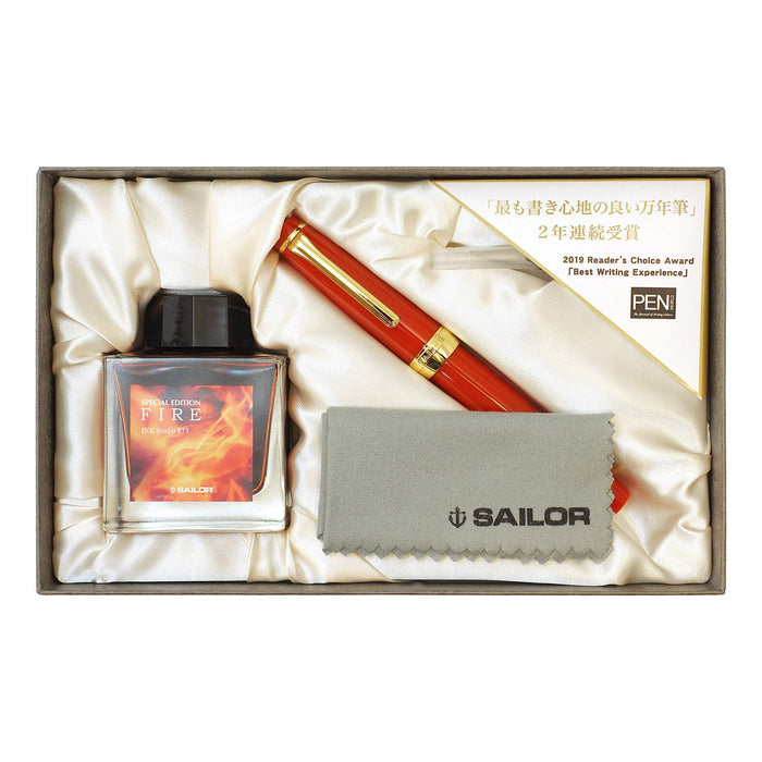 Sailor Fountain Pen Professional Gear Gold Fire Medium Nib Original Ink 10330147