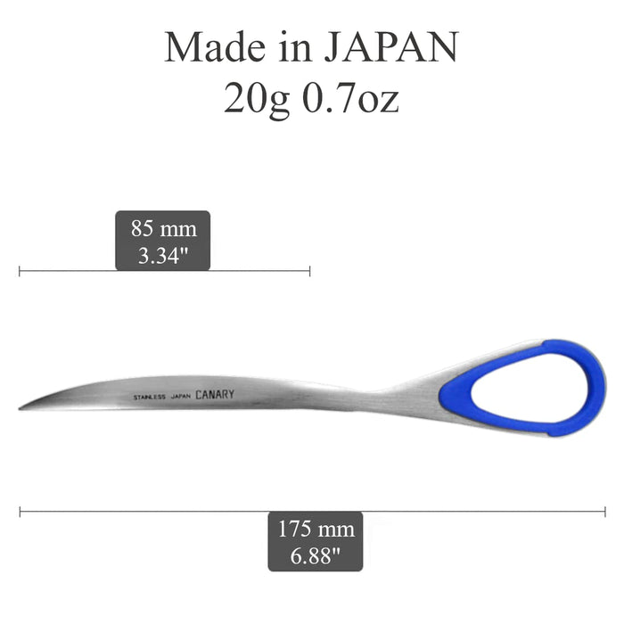 長谷川刀藍色紙刀 - 總長 17.5 厘米，刀片長度 8.5 厘米