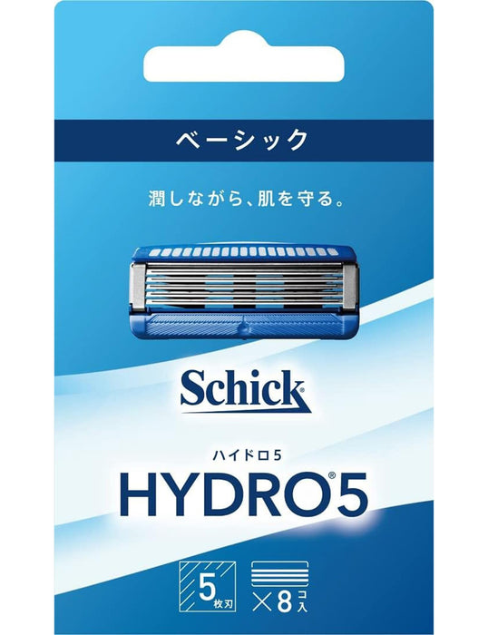 Schick Hydro 5 替換刀片 8 件套帶 Skin Guard 藍色