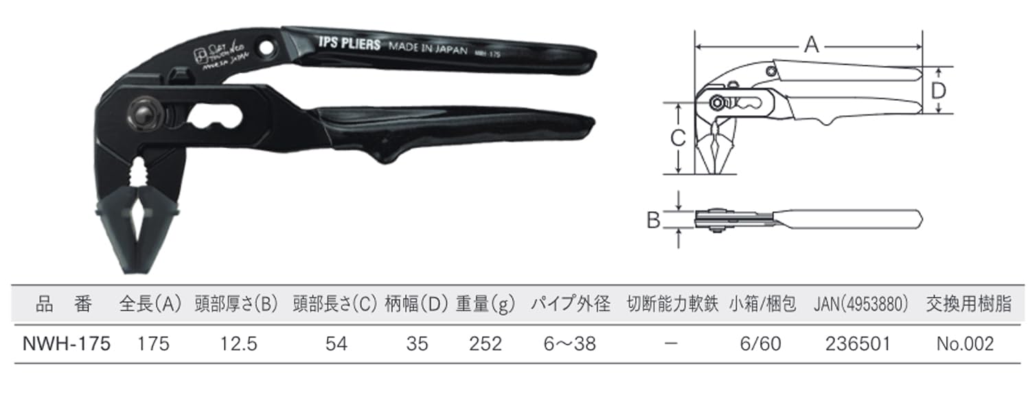 Igarashi Plyer Soft Touch Neo 175mm 水泵鉗 Evolution 系列