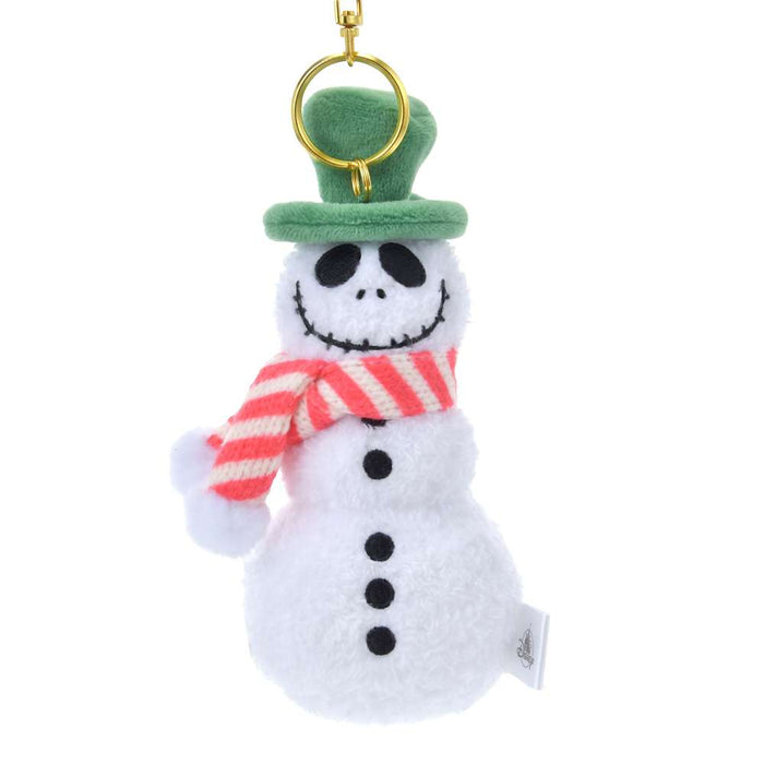 Japan Disney Store Jack Skellington Plush Keychain with Snowmen Theme