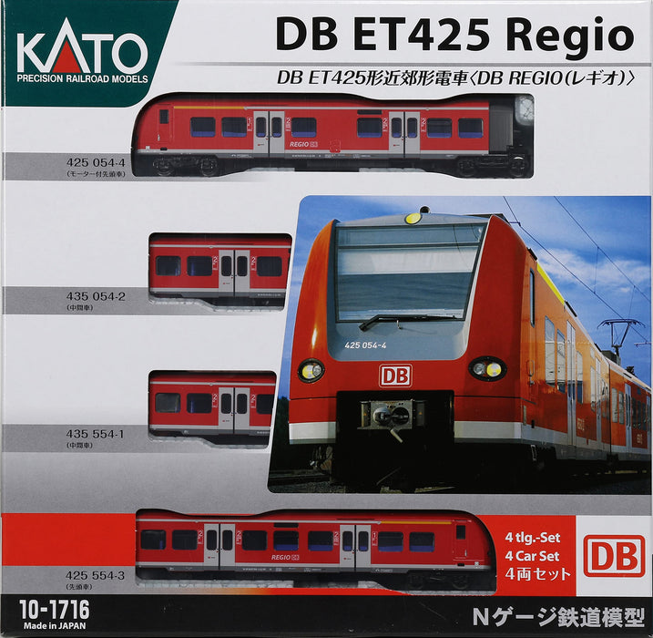 加藤 N Gauge 4 節車廂套裝 Db Regio 郊區火車模型 10-1716 鐵路