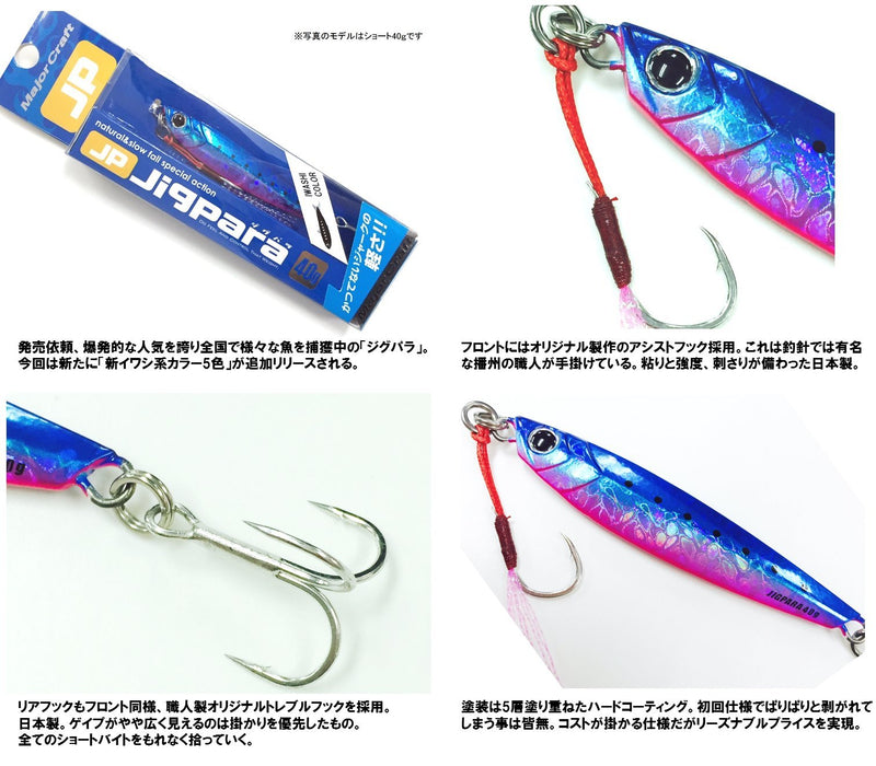 Major Craft Jigpara Short 30G Blue Sardine Lure #27