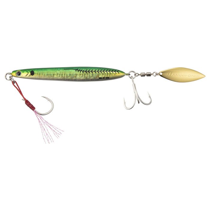 Major Craft 金属鱼钩 Maki Jig Jet 60G 绿金诱饵，适用于竹荚鱼