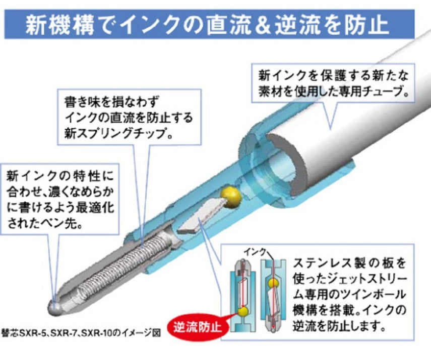 Mitsubishi Pencil Jet Stream 2-Color Ballpoint Pen 0.7 Transparent Easy to Write 10 Pack